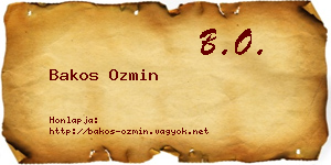 Bakos Ozmin névjegykártya